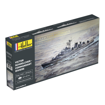 KIT PARA MONTAR HELLER VICTOR SCHOELCHER COMMANDANT RIVIERE 1/400 129 PEÇAS HLR 81015